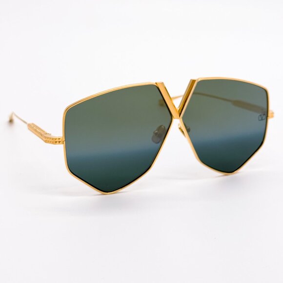 NEW VALENTINO V-HEXAGON VLS-115B WOMEN GREEN TITANIUM SUNGLASSES VALENTINO - Picture 5 of 12